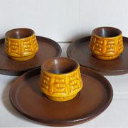Trois coquetiers céramique ceramano germany années 50