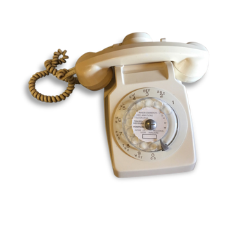Téléphone vintage Socotel S63 Ivoire à cadran, 1979, France