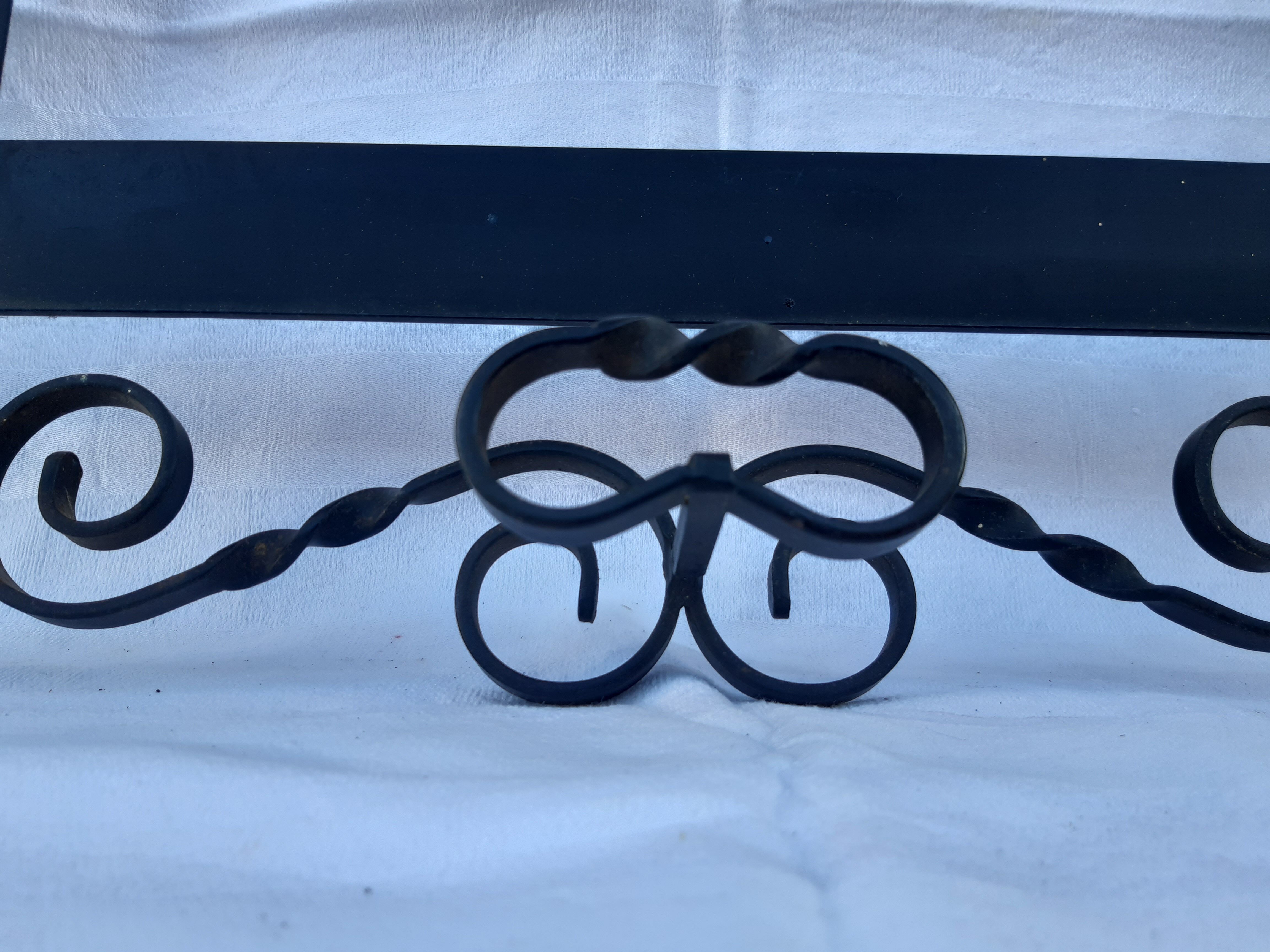 Art deco wrought iron coat hanger