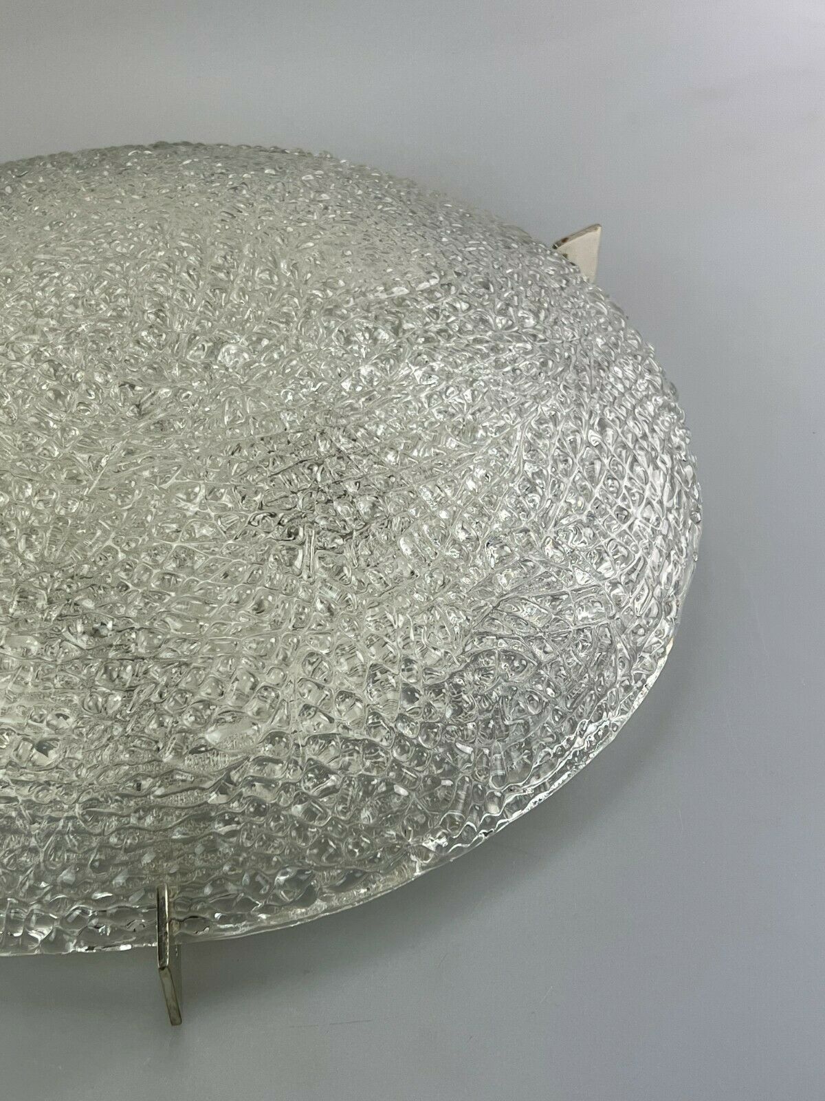 60s 70s Lamp Luminaire Plafoniere Flush Mount Ice Glass Kaiser Leuchten