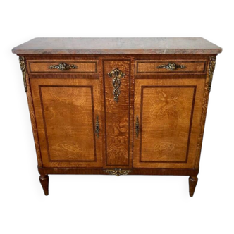 Buffet art déco 1925  en marbre, noyer et ronce de noyer