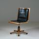 Office armchair in beech and black leather for Cofemo, Italy
