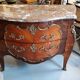 Commode Louis XV galbée marbre brun et bronze 1900