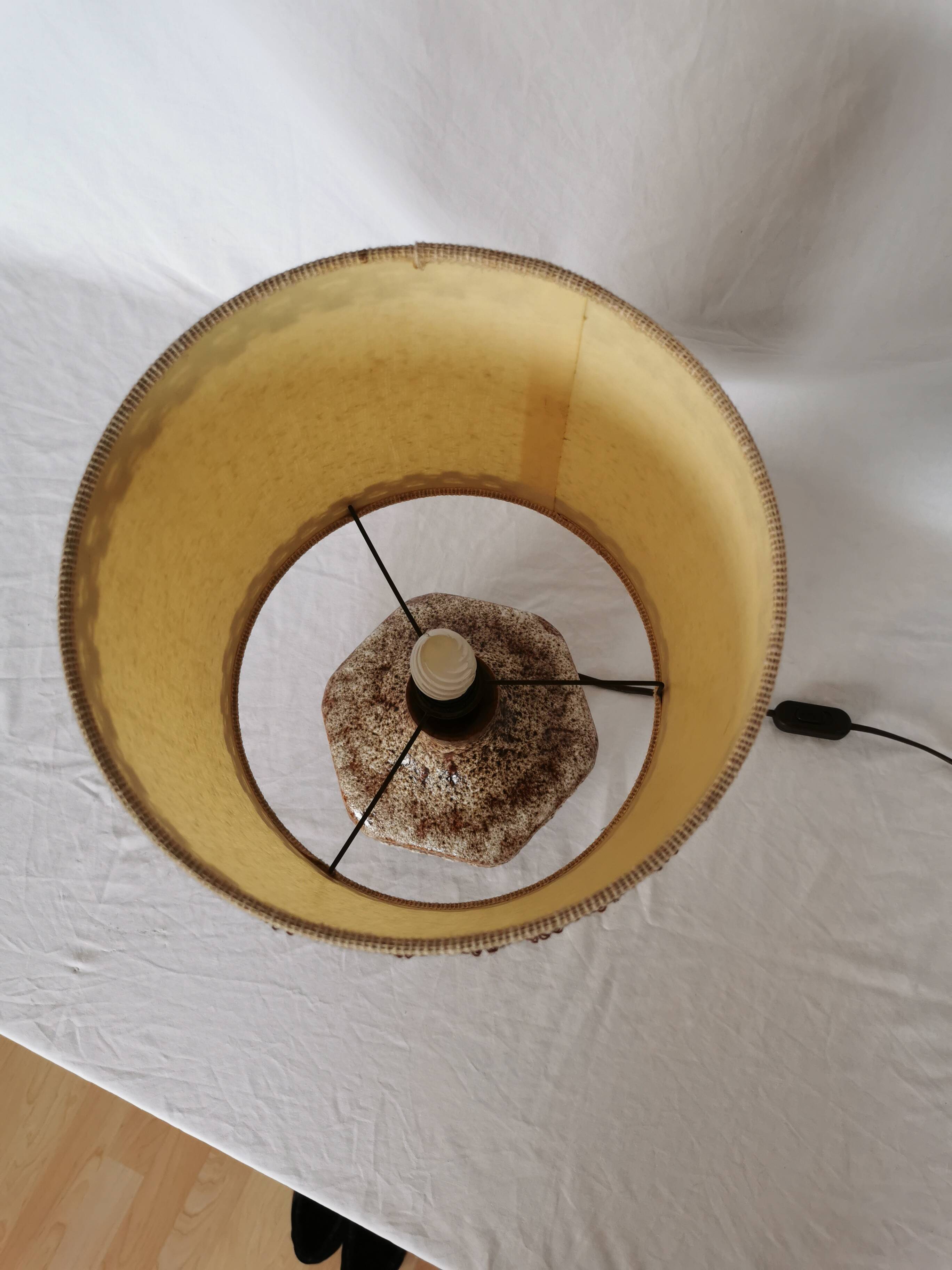 Openwork ceramic lamp, Stein Keramik, Germany, space age, 1960.