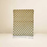 Beni Ouarain Berber rug • Lime green and yellow checkered pattern