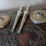 Pair of large silver bronze candle holders from the Directoire period