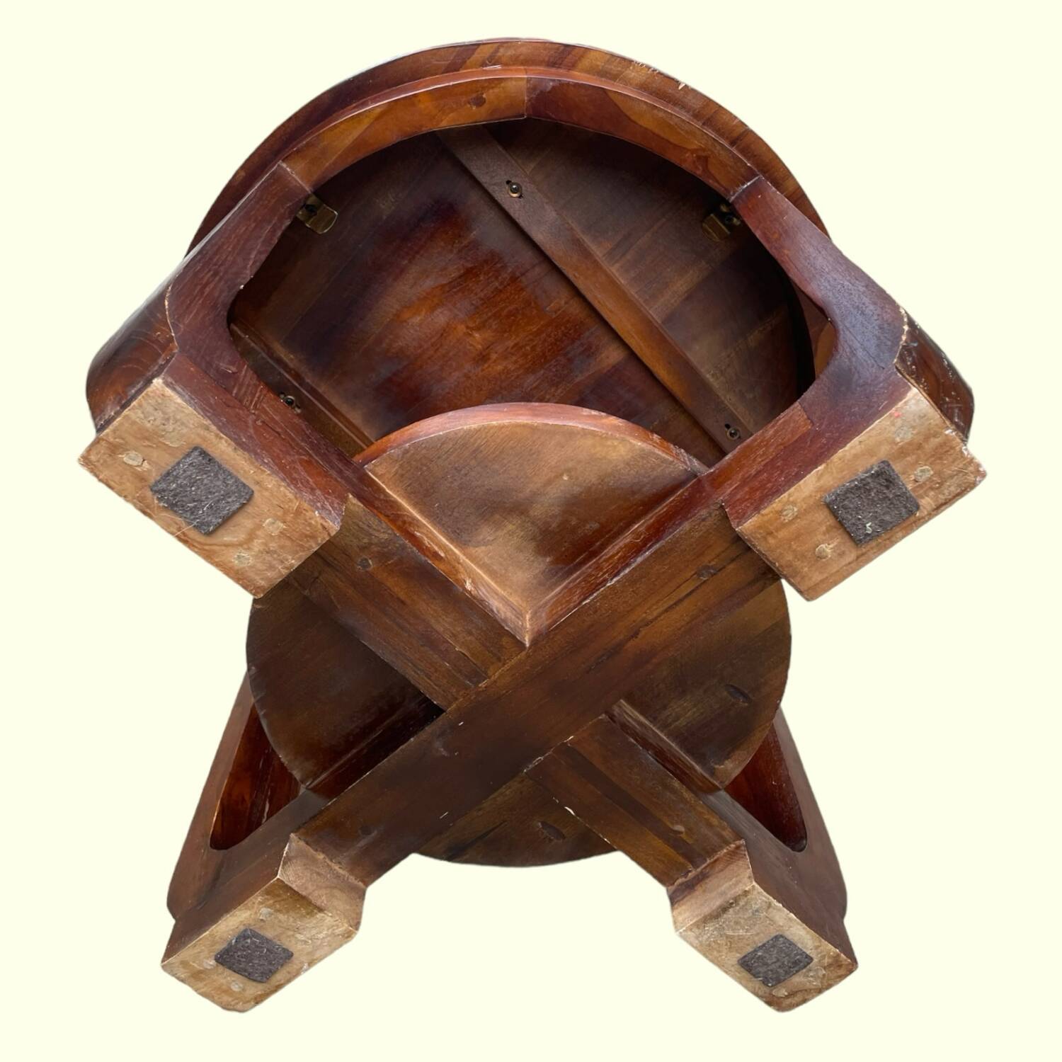 Art Deco coffee table, mahogany pedestal table