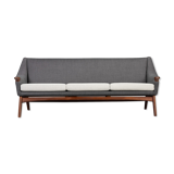 Danish Reupholstered Stylish Grey  3-seater by Johannes Andersen, 1960s