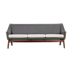 Danish Reupholstered Stylish Grey  3-seater by Johannes Andersen, 1960s