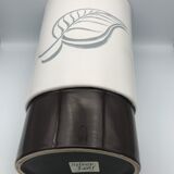 White and brown white and brown form évase vase leaf pattern - 40 cm