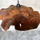 Large pendant light in corrugated teak leaf (Large D:60 H:20)