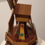 Wood mill lamp and small characters