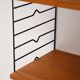 Scandinavian Hylla teak wall shelf with brass label