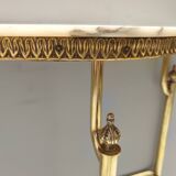 Console en laiton et marbre rose portugais, Italie