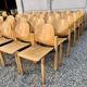 Series lot of 40 vintage stackable chairs in beech lubke year 1970