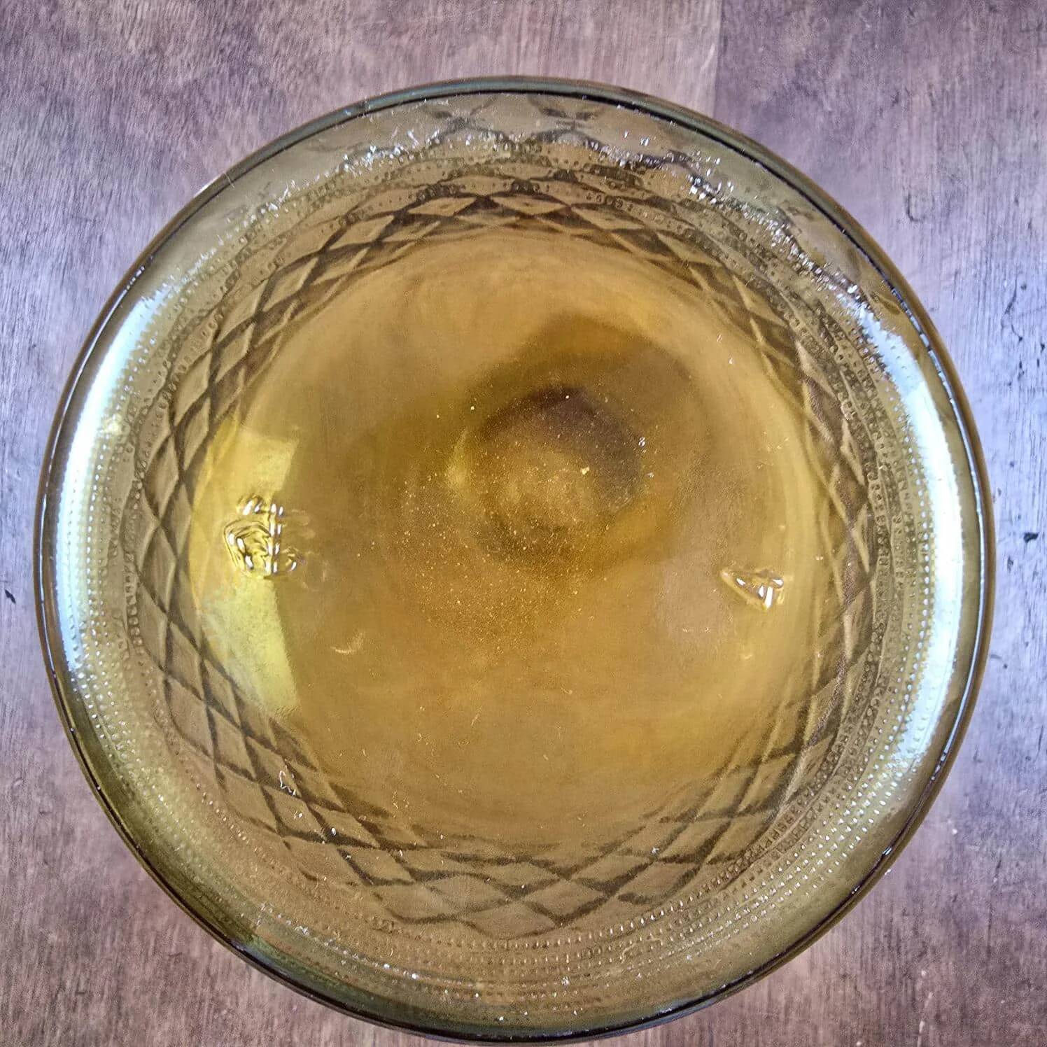 Vintage amber glass carafe with diamond pattern – Retro soliflore