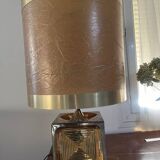 Golden ceramic lamp from the 70s