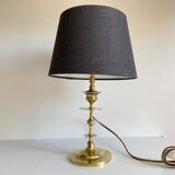 Old solid brass candle holder lamp
