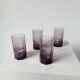 Set of 4 purple graphic octagonal glasses