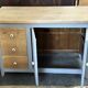 Vintage sideboard painted in gray and raw wood