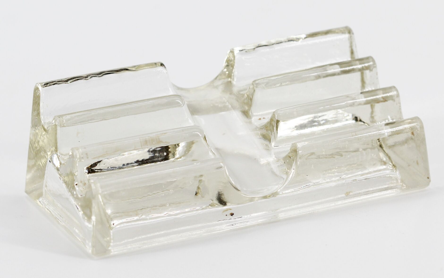 Old molded glass pen holder