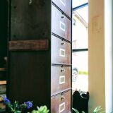 A vintage Roneo industrial flapper from the 1950s with a rusty patina