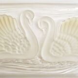 Glass swan cake dish