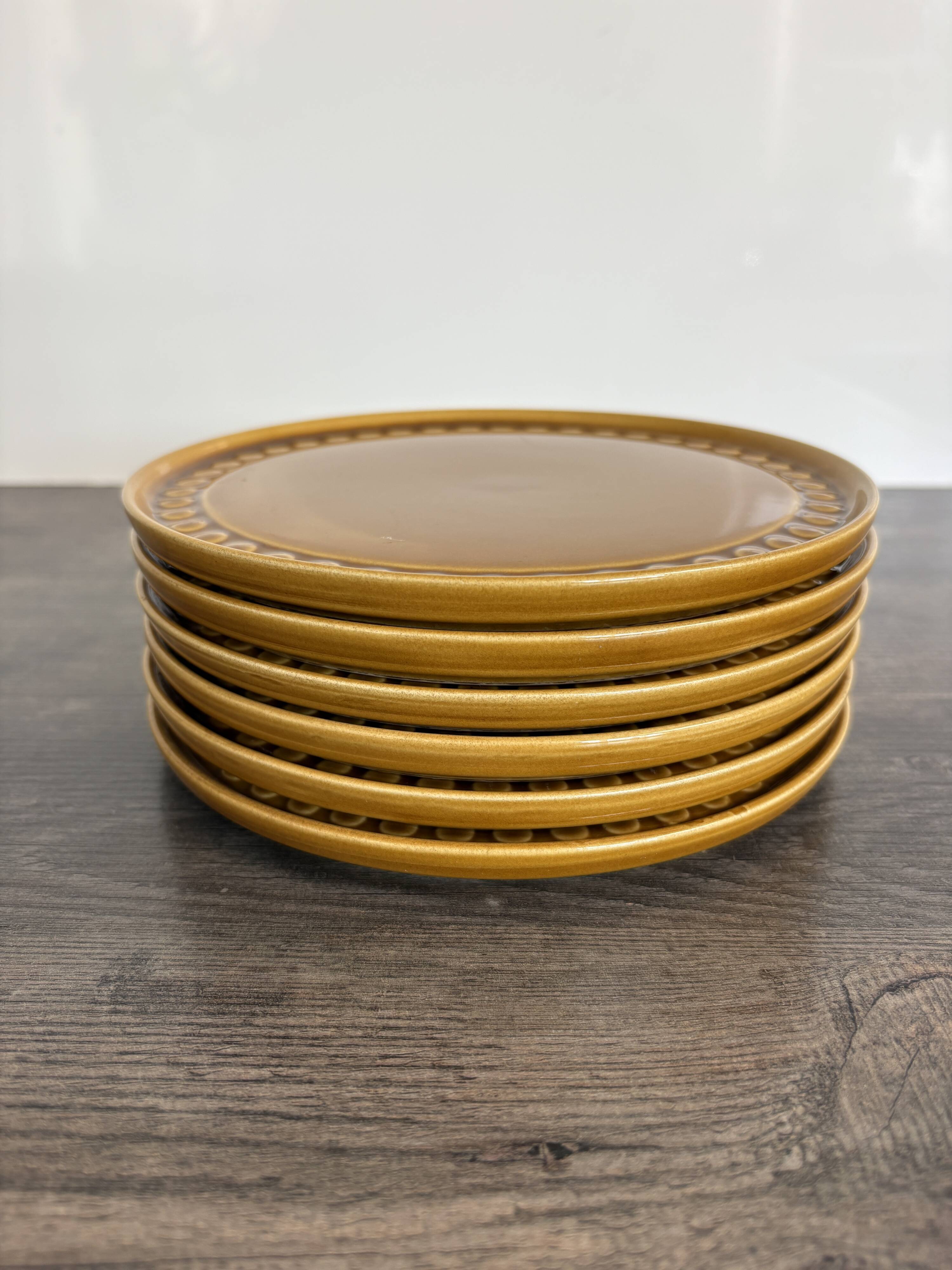 Set of 6 vintage 70s Melitta Ceracron dessert plates.