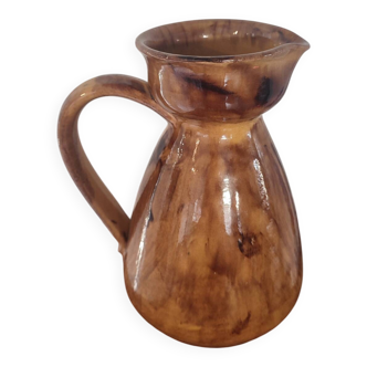 Vintage rustic ceramic pitcher. 1950s/1970s
