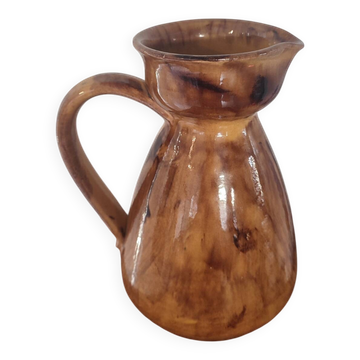 Vintage rustic ceramic pitcher. 1950s/1970s