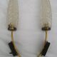 Paire d'appliques vintage verre et métal doré des années 70