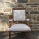 Fauteuil XIXème en bois retapissé en chanvre