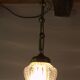 Antique lampe pendatif victorienne bobeche en verre chaine cuivre suspension