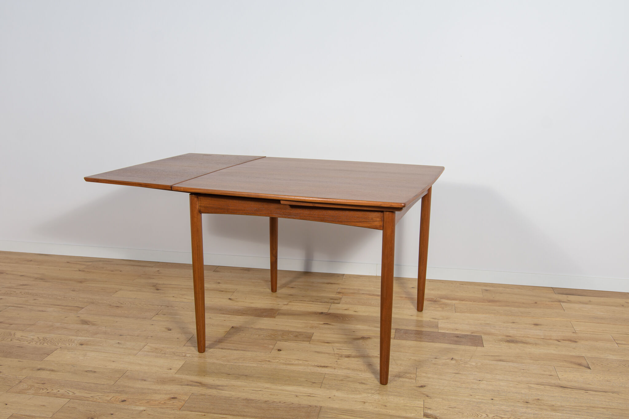 Mid-century square extendable teak dining table, Denmark, 1960s