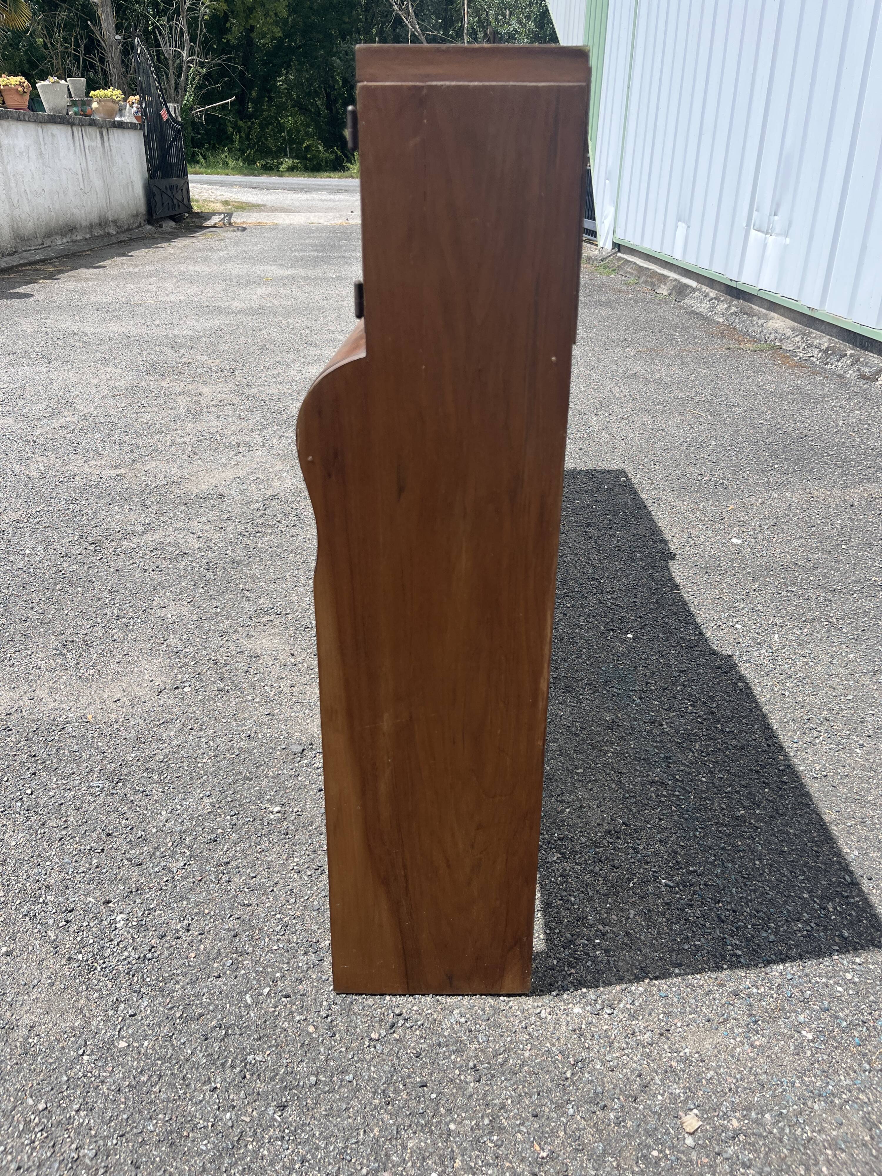 Art Deco Console Headboard in Walnut Veneer – 1930s
