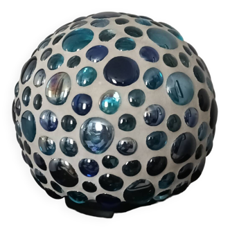 Lampe boule en verre et béton