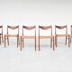 Ensemble de six chaises de salle à manger en teck, Arne Wahl Iversen, Glyngore, Danemark, 1960