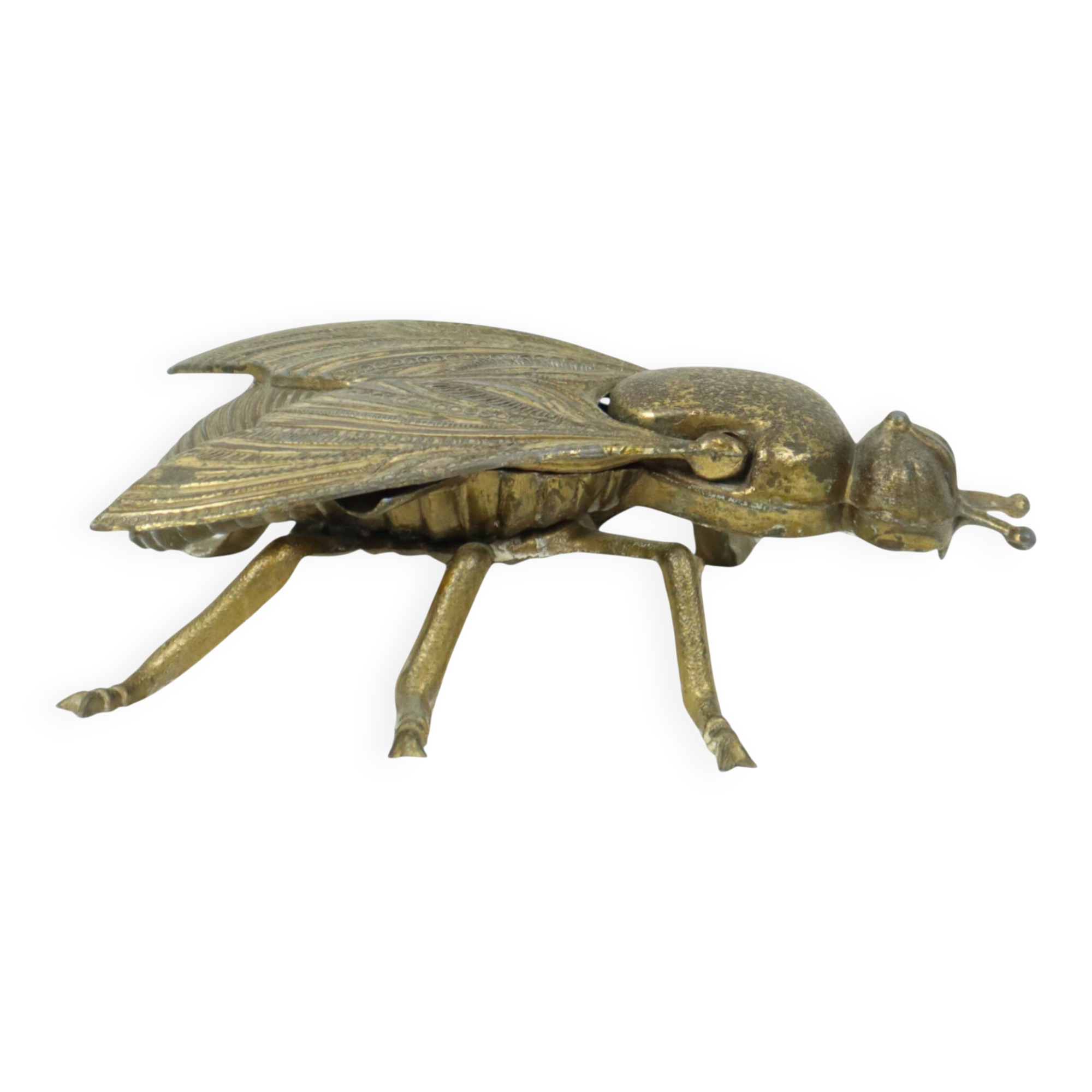 Vintage Copper Ashtray Figurine Fly Brass Italy 1960s