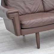 1970s, Danish 3-seater sofa, original brown leather.