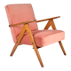 Original vintage armchair compas, restored, 1960s, velvet, pink