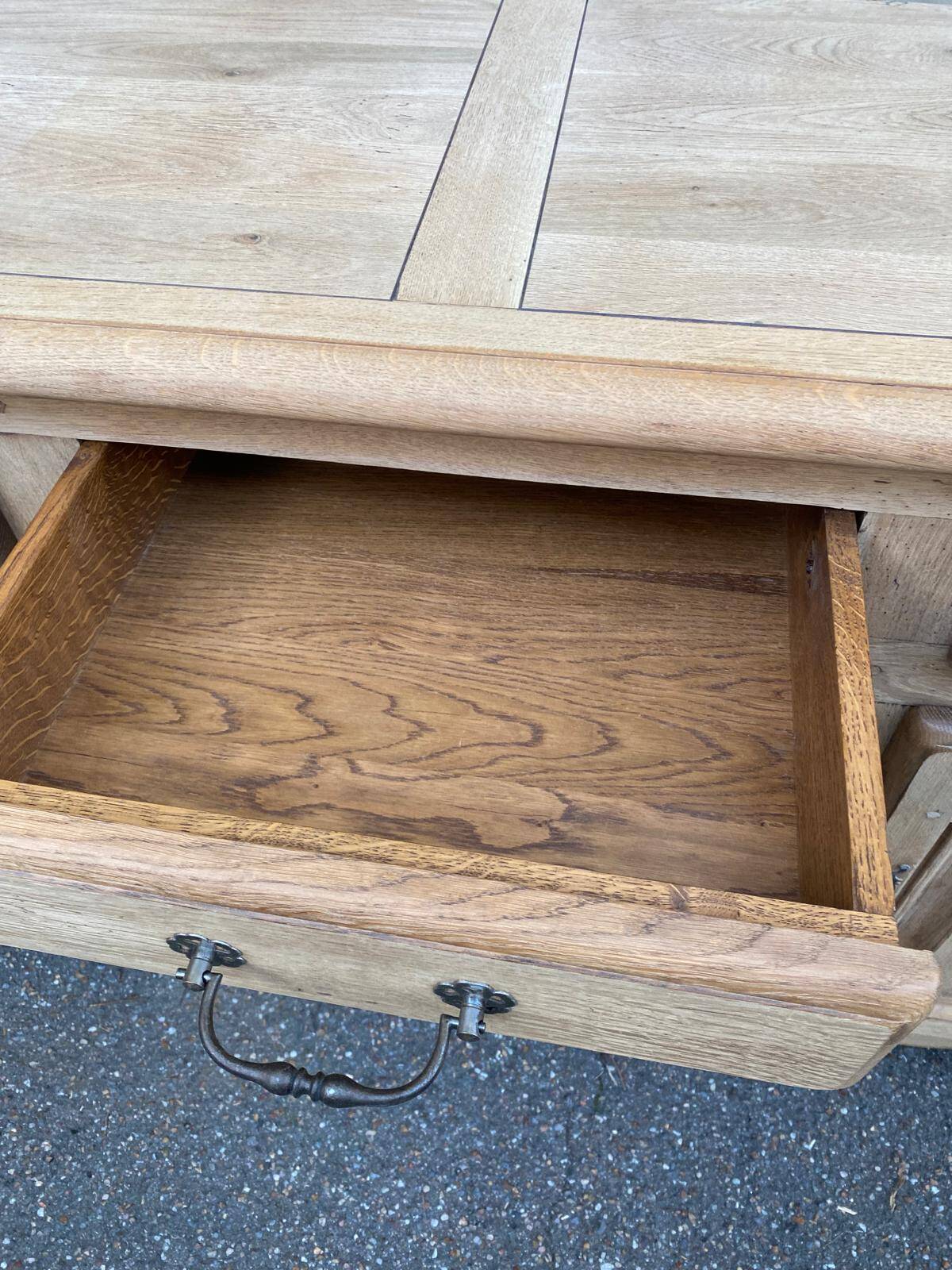 Restored 19th-century solid oak sideboard, 190cm
