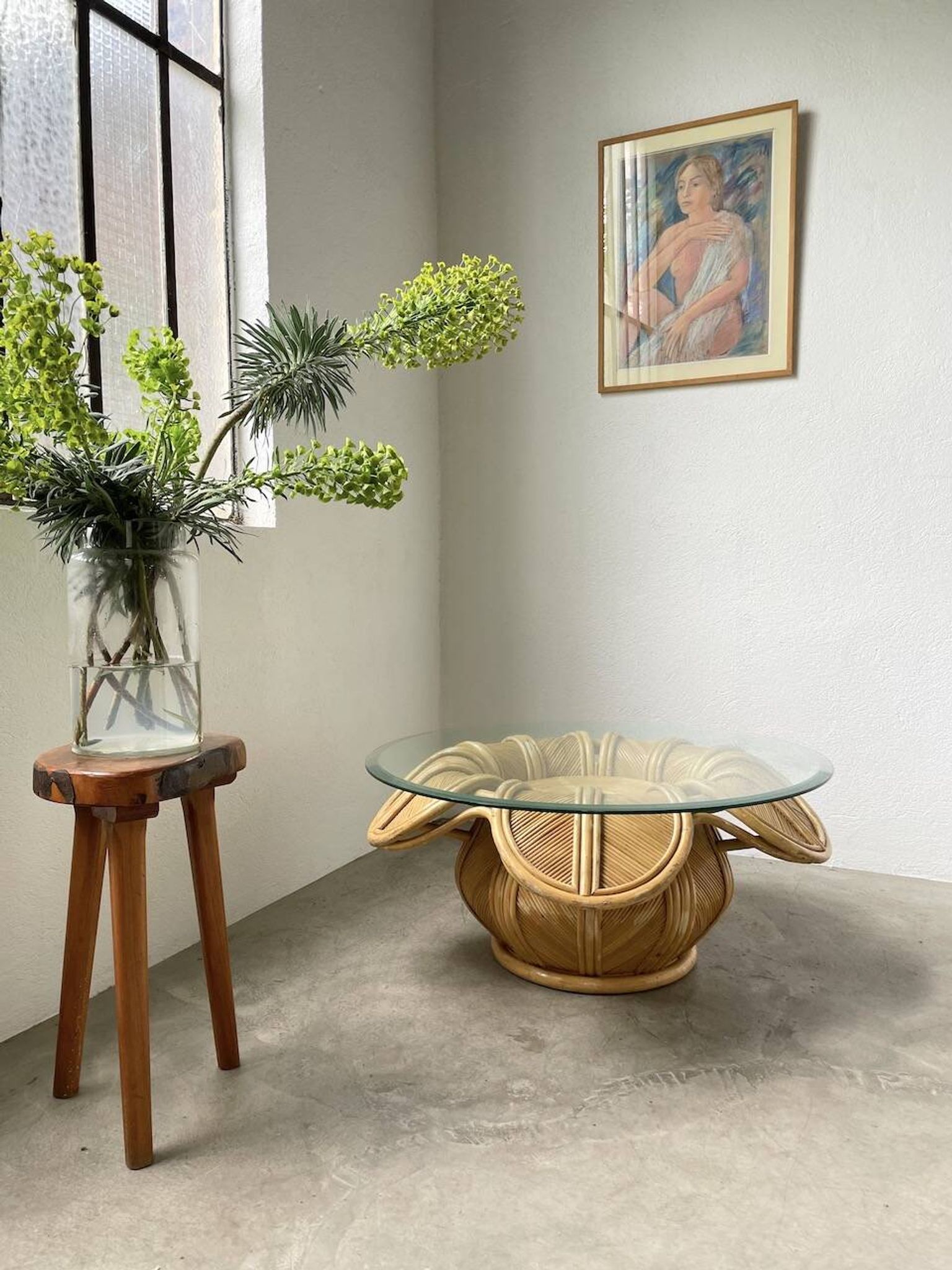 Vivai del sud “flower” rattan coffee table