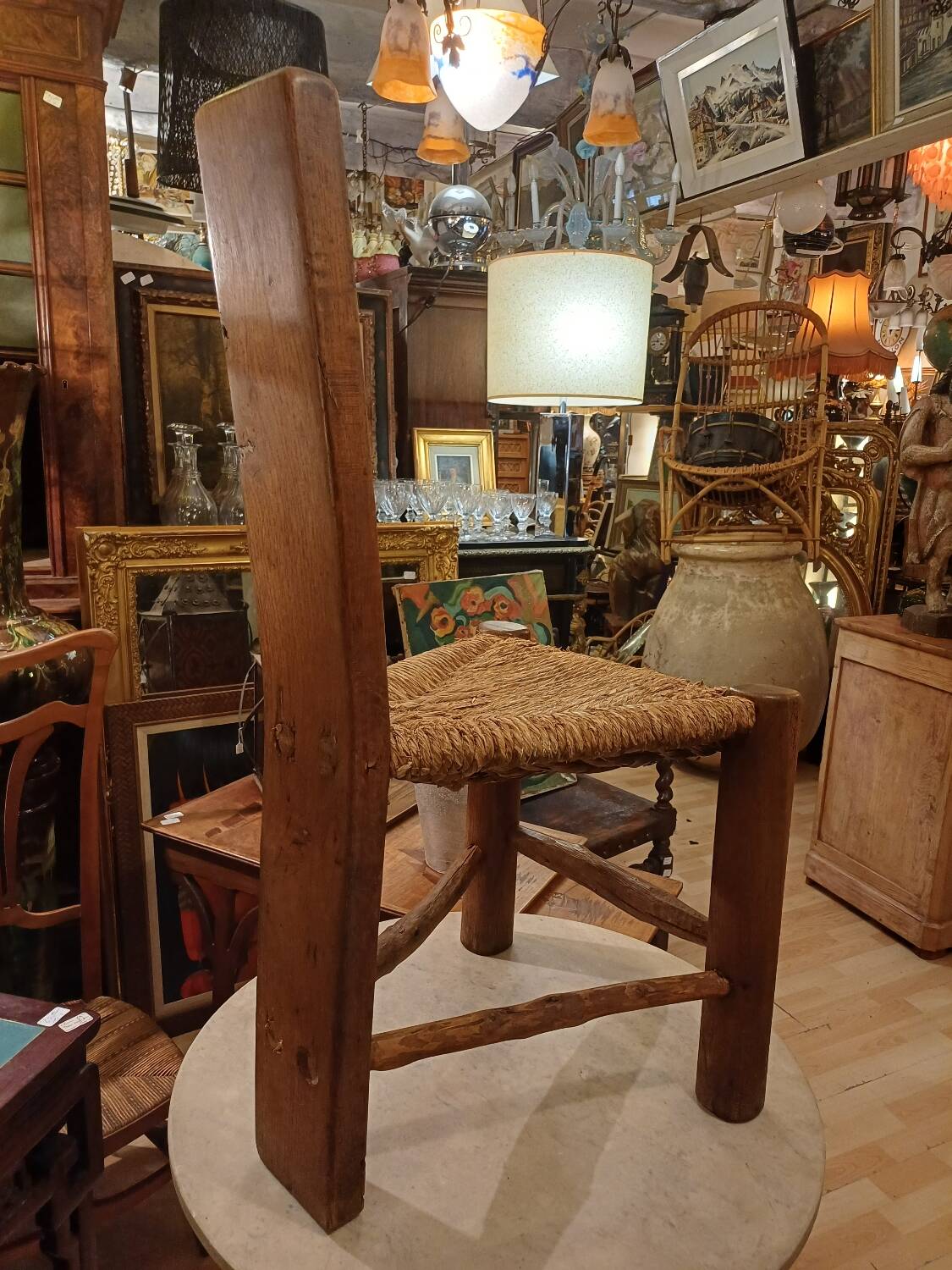 Brutalist Tripod Chair "Wabi-Sabi" Folk Art, 1900-1950