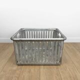 Large industrial aluminum laundry crate from the 60s