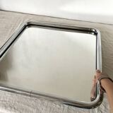 Vintage tubular chrome mirror, 70s