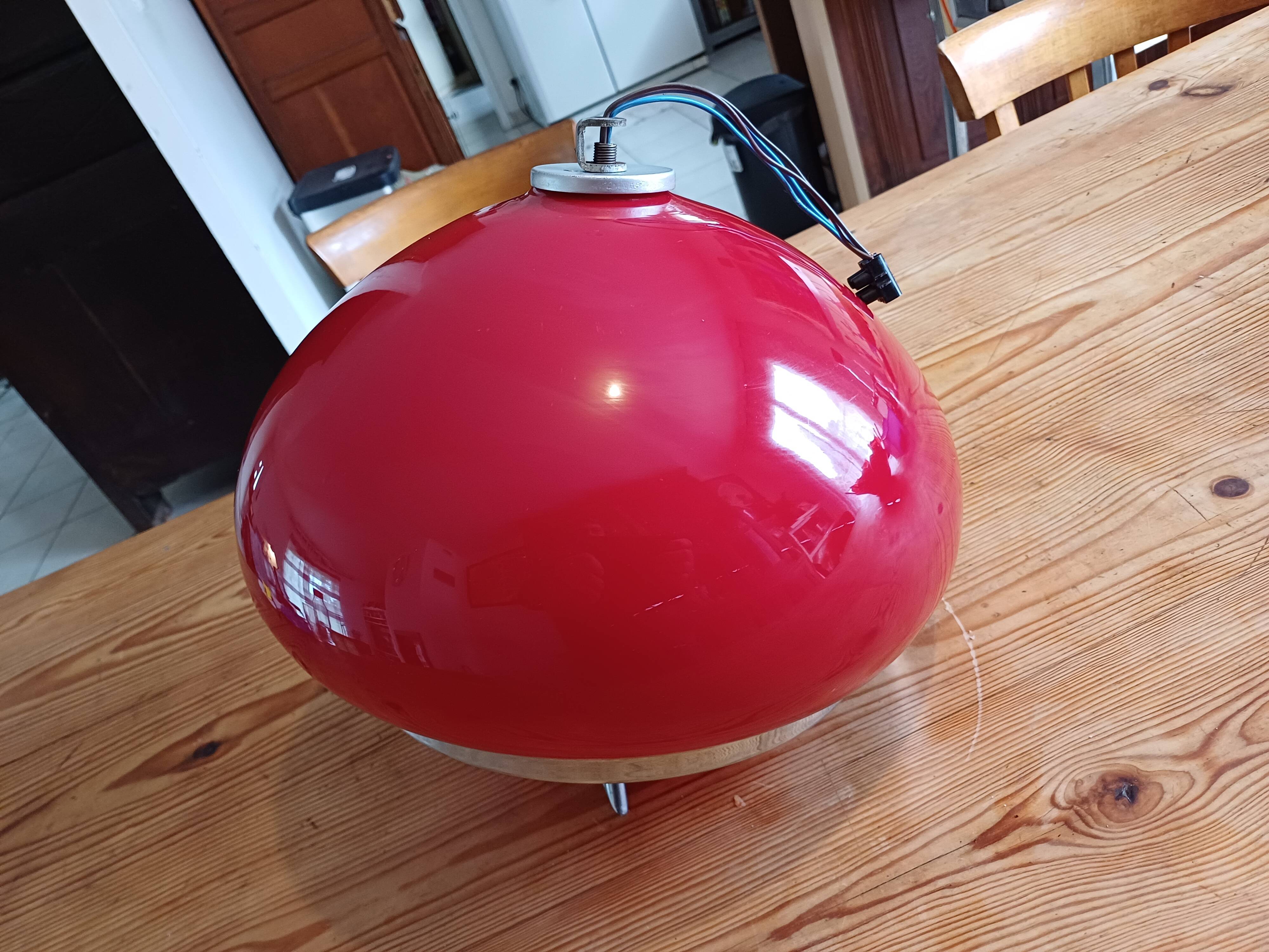 Vintage Opaline Red Pendant Lamp “VIRO”