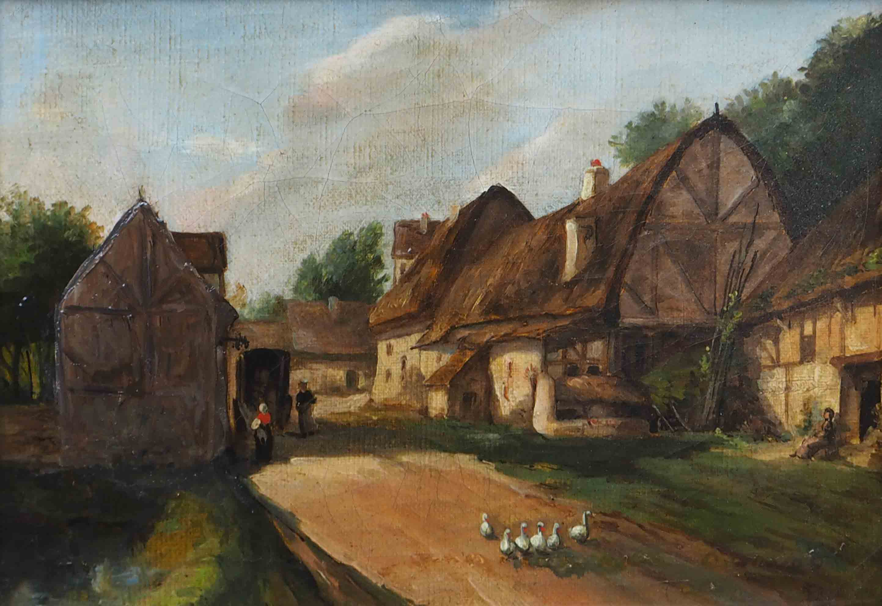 The entrance to the bustling village 19th century