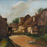 The entrance to the bustling village 19th century
