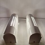 Pair of vintage 80s Memphis industrial wall or ceiling lights