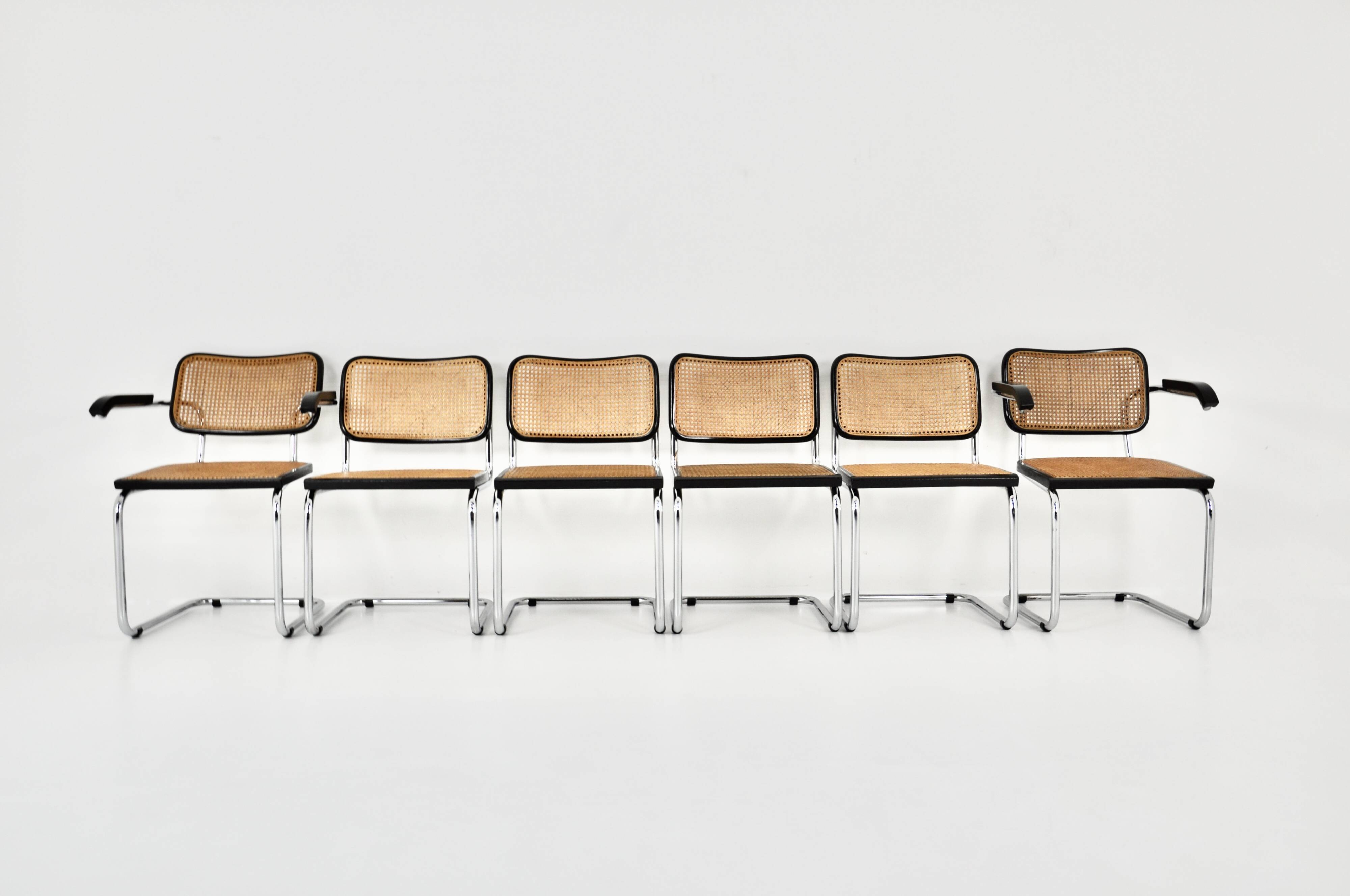 Set of 6 Style B32 Dining Room Chairs by Marcel Breuer